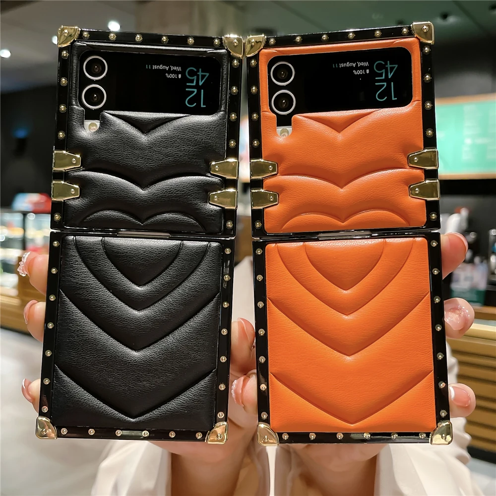 Fashion Square 3D Love Leather Fabric Phone Case for Samsung Galaxy Z Flip 3 Z Flip 4 5G Soft Funda Shockproof Protective Cover
Fashion Square 3D Love Leather Fabric Phone Case for Samsung Galaxy Z Flip 3 Z Flip 4 5G Soft Funda Shockproof Protective Cover
