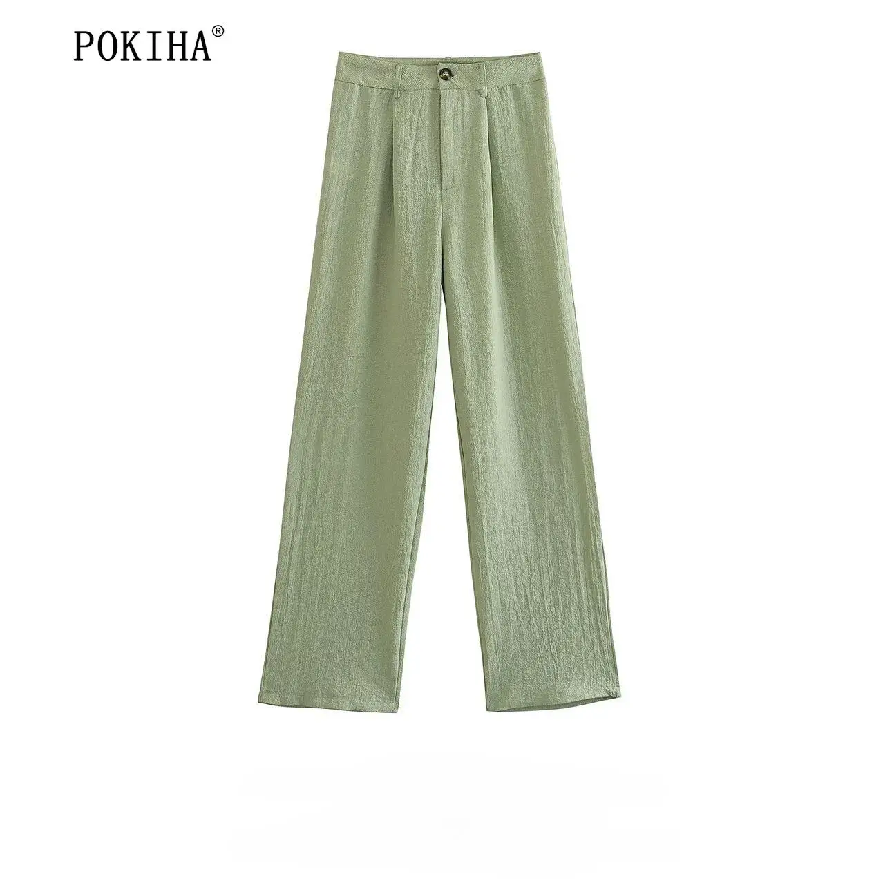 Pokiha New Fashion Women Green Elegant Pleated Casual Straight Pants High Waisted Zipper Fly Female Chic Trousers Mujer
Pokiha New Fashion Women Green Elegant Pleated Casual Straight Pants High Waisted Zipper Fly Female Chic Trousers Mujer