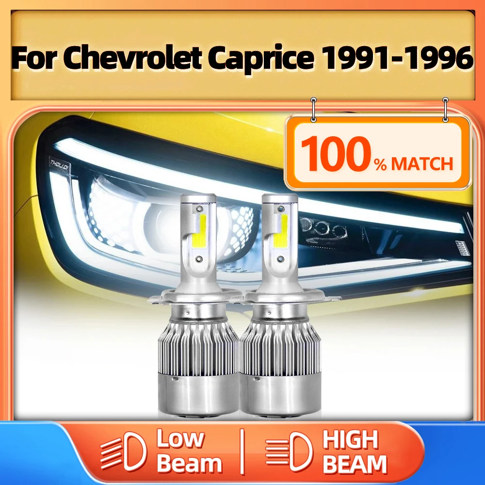 

120 лм, 9007 Вт, турбоавтомобильная Лампа 6000, автомобильная лампа головного света, 12 В, 1991 K, белая для Chevrolet Caprice 1992, 1993, 1994, 1995, 1996,