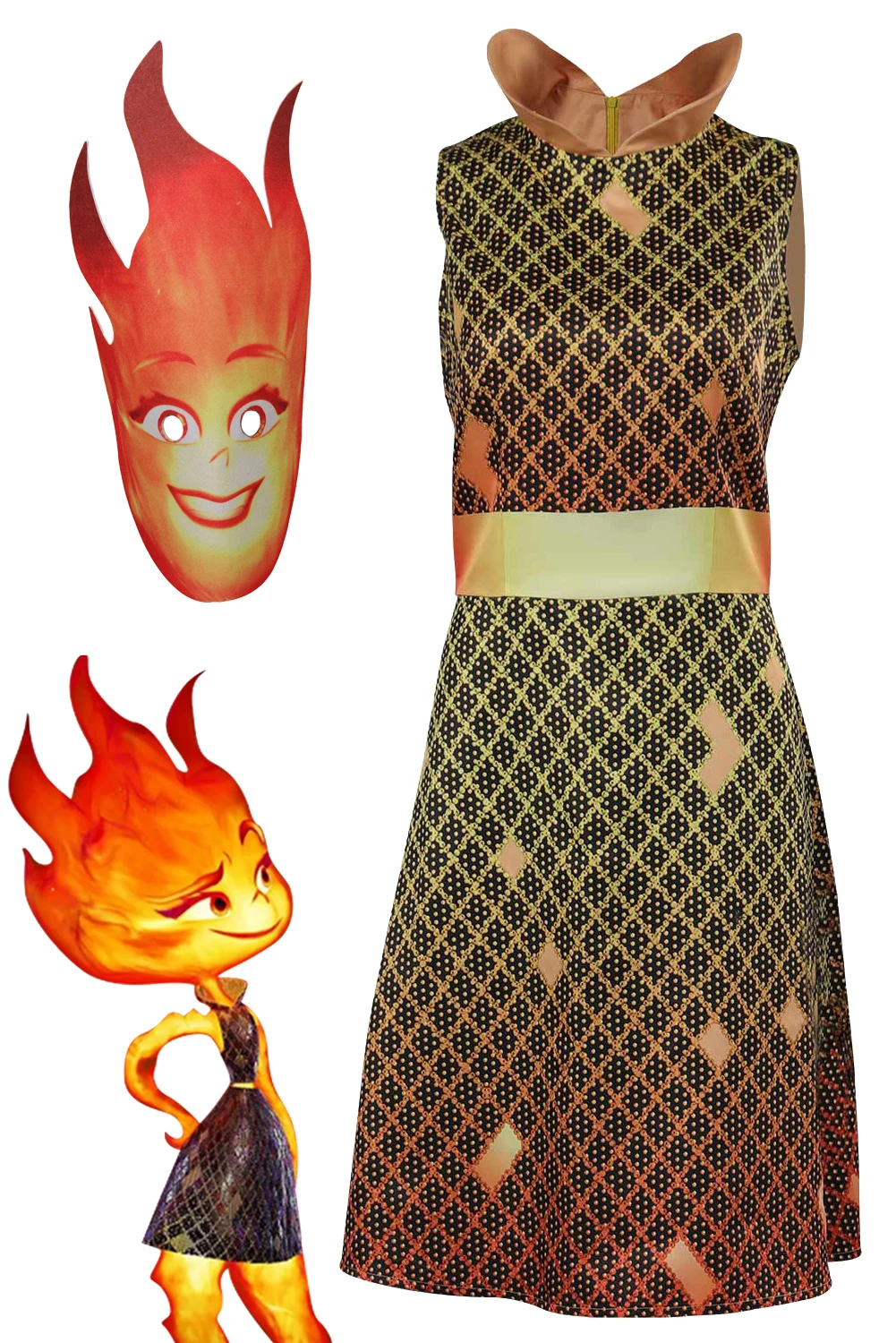 Cartoon Movie Elemental Ember Cosplay Mask Costume Women Fire Roleplay Fantasia Halloween Carnival Party Cloth Female Disguise
Cartoon Movie Elemental Ember Cosplay Mask Costume Women Fire Roleplay Fantasia Halloween Carnival Party Cloth Female Disguise
