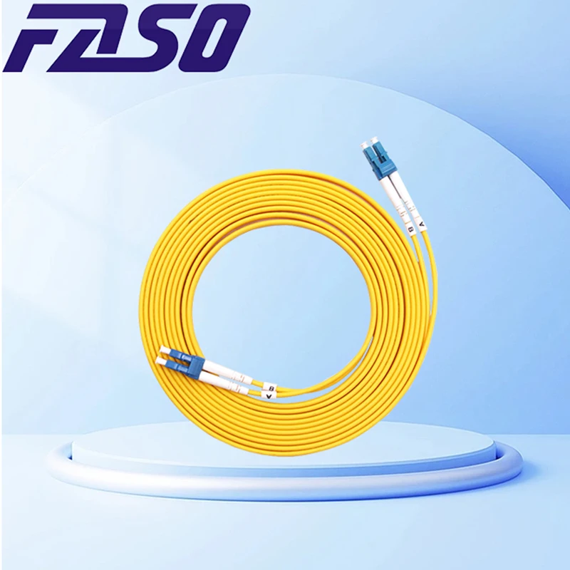 

50Pcs 1Meter DX Core LC/UPC-LC/UPC Fiber Optic Jumper Single Mode G652D 3.0mm Optical Fiber Patch Cord Yellow LSZH Jacket