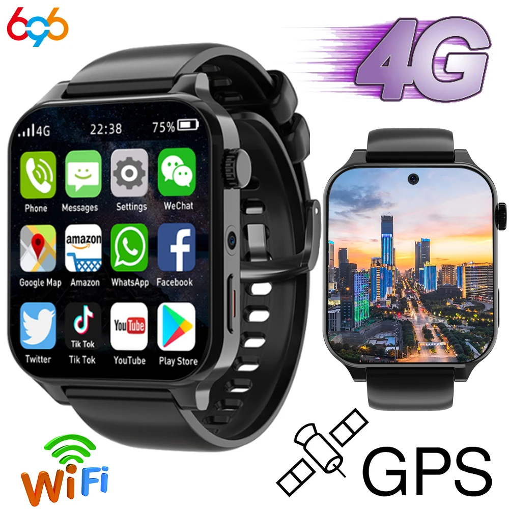 

2024 New 1.99 Inch 4G Call RAM 4GB ROM 64GB Smart Watch Dual Camera Heartrate Testing GPS Wifi Waterproof Sports Men Smartwatch