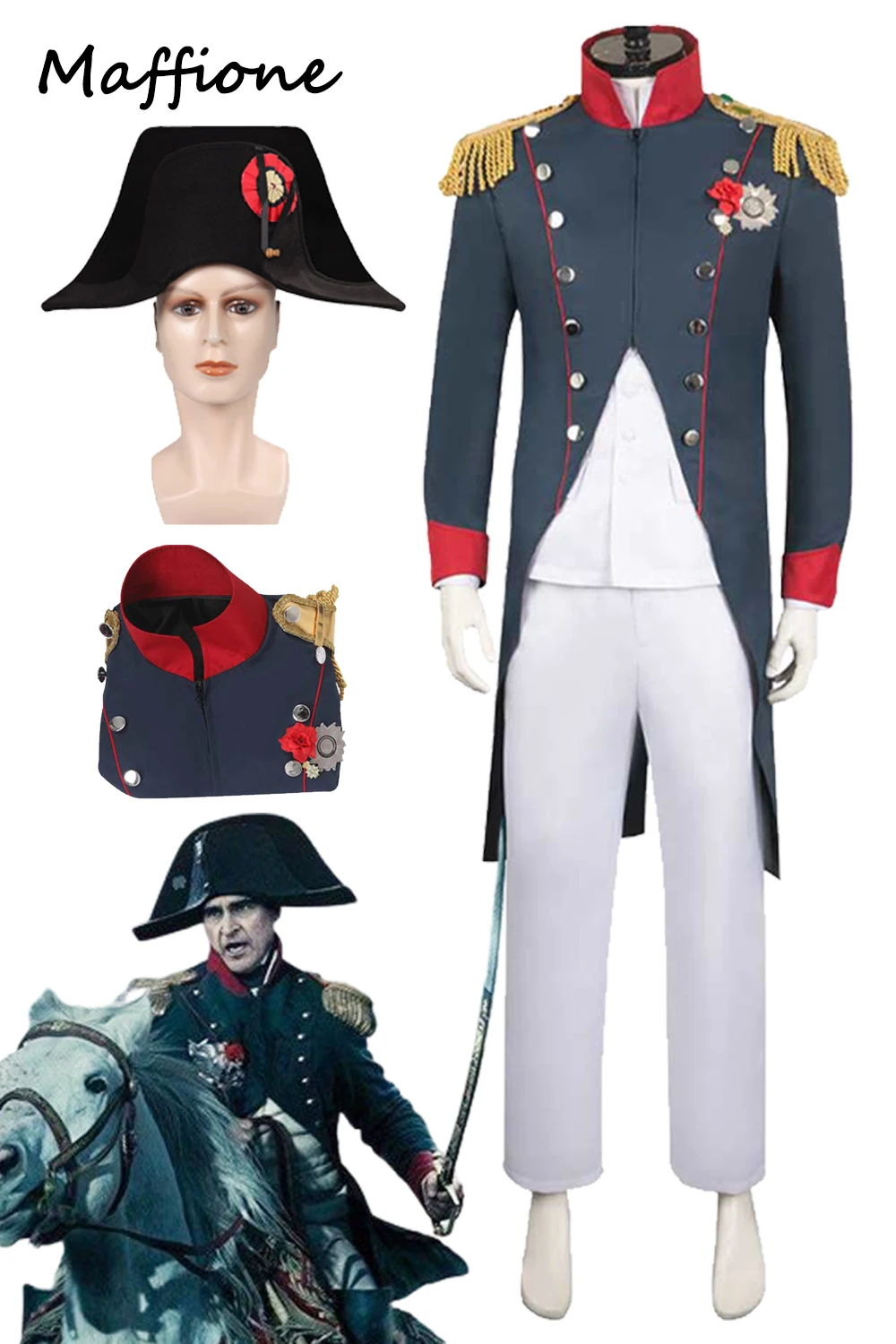 

Мужской костюм для косплея Наполеона, модель 2023 года, фильм Наполеона, средневековая шляпа, Маскировочный костюм, военная униформа, костюм для ролевых игр на Хэллоуин