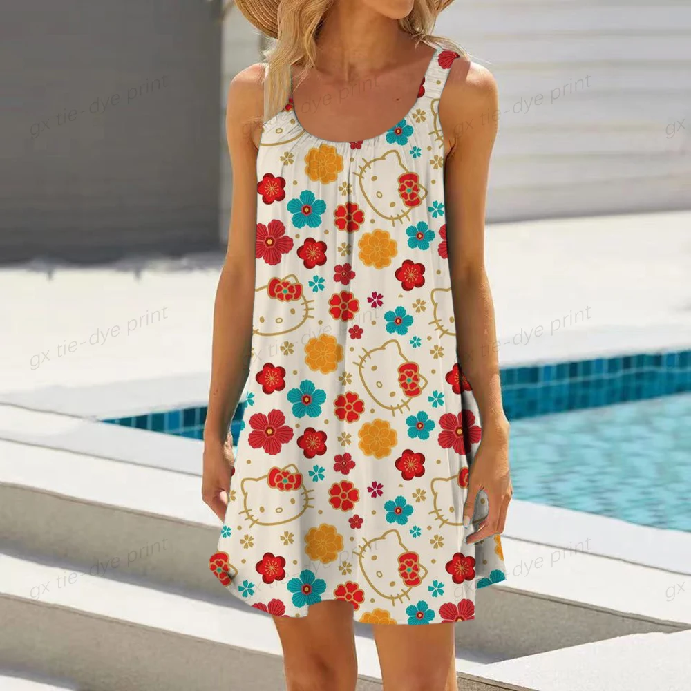 Hello Kitty Print Loose Beach Vest Dresses for Women Sexy Summer Casual Backless Plus Size Dress Oversized Sleeveless Sundress
Hello Kitty Print Loose Beach Vest Dresses for Women Sexy Summer Casual Backless Plus Size Dress Oversized Sleeveless Sundress