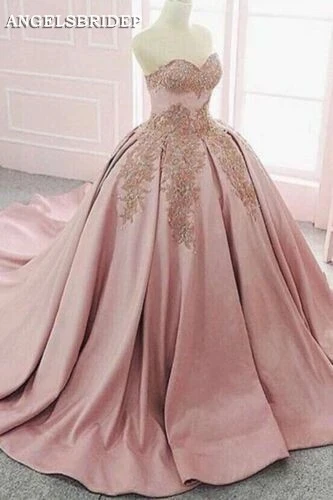

ANGELSBRIDEP Pink Sweetheart Quinceanera Dresses Applique Vestidos De 15 Anos Formal Masquerade Princess Party Ball Gown HOT
