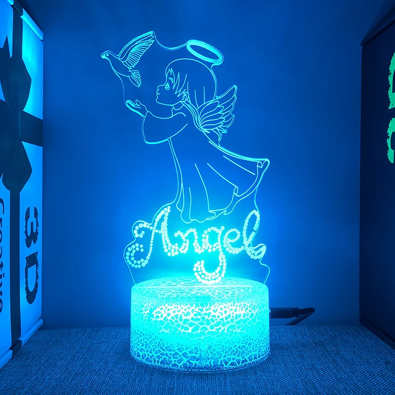 СВЕТОДИОДНЫЙ 3d светильник Angel для спальни, акриловые Ночники для Дня Святого Валентина, подарок для подруги, жены
СВЕТОДИОДНЫЙ 3d светильник Angel для спальни, акриловые Ночники для Дня Святого Валентина, подарок для подруги, жены