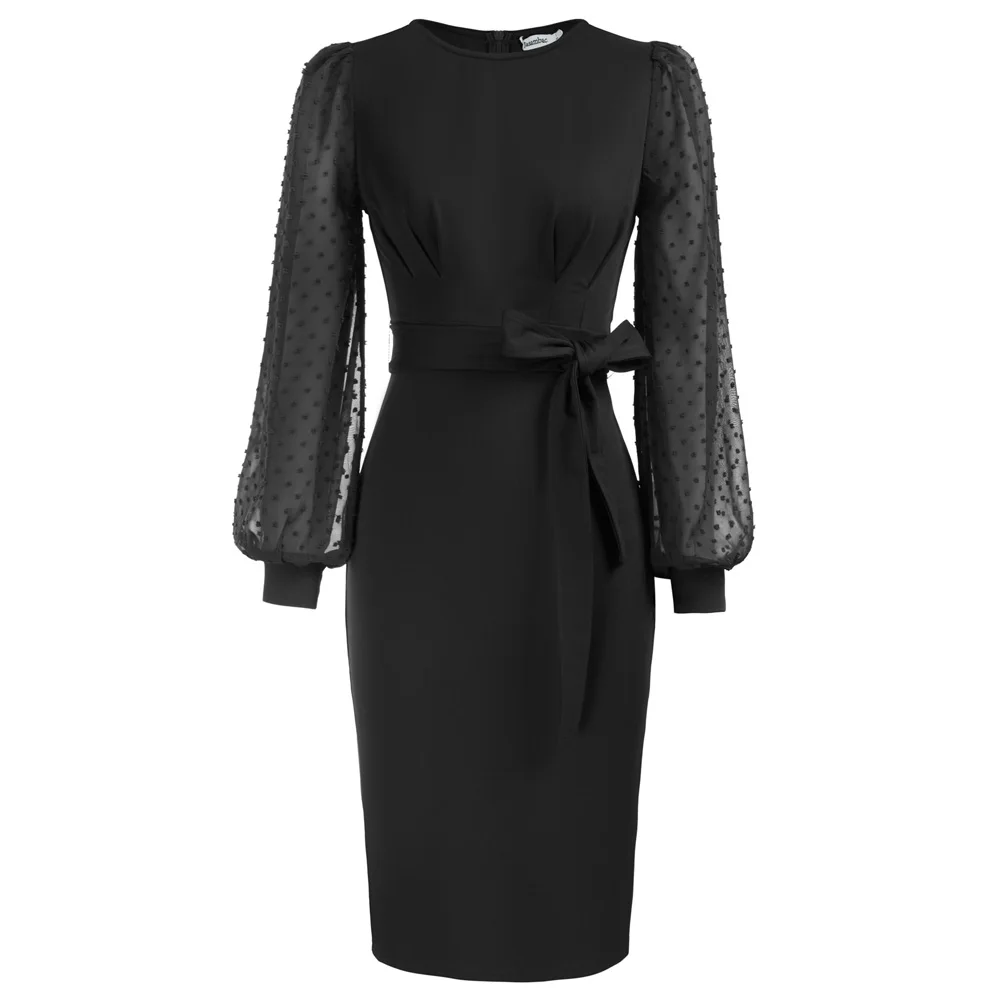 Jasambac Evening Dresses Women Dots Mesh Splicing Contrast Fabric Dress OL Solid Long Sleeve Crew Neck Bodycon Dress 2022
Jasambac Evening Dresses Women Dots Mesh Splicing Contrast Fabric Dress OL Solid Long Sleeve Crew Neck Bodycon Dress 2022