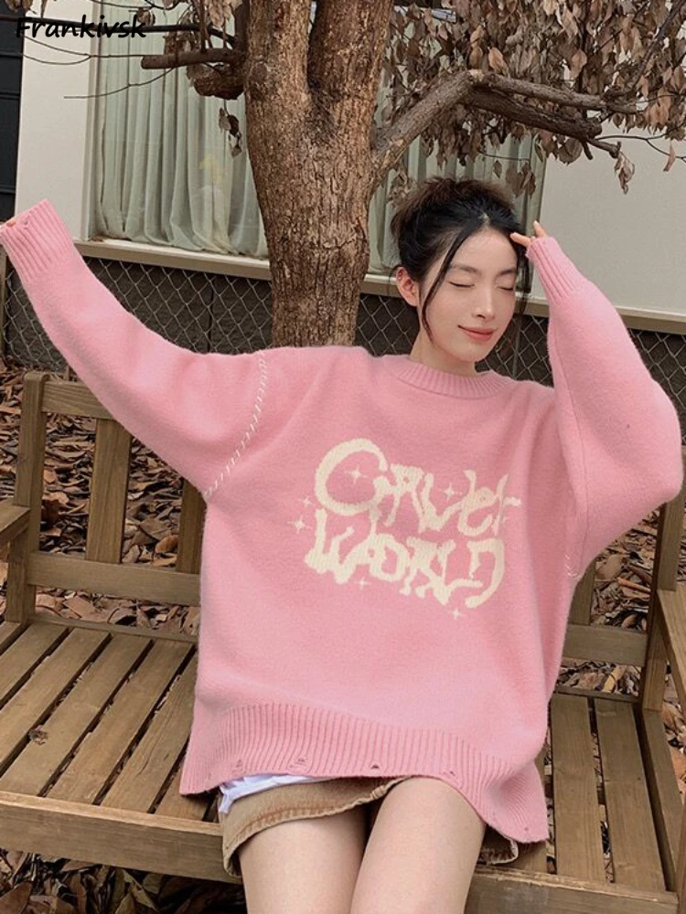 Baggy Sweaters Women Autumn Letter Aesthetic All-match Korean Preppy Style Knitting Youthful Popular Hipster Temperament O-neck
Baggy Sweaters Women Autumn Letter Aesthetic All-match Korean Preppy Style Knitting Youthful Popular Hipster Temperament O-neck