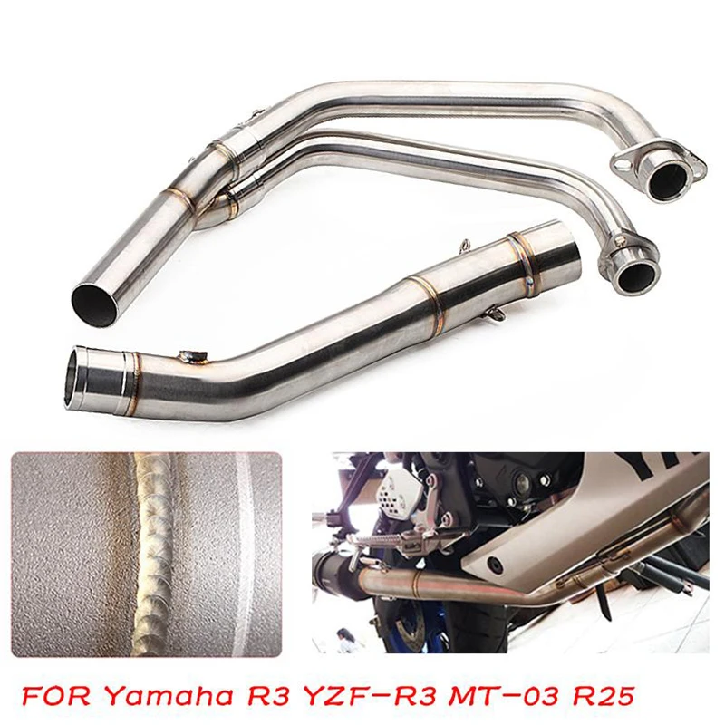 

51MM FOR Yamaha YZF R3 R25 MT03 Motorcycle Exhaust Front Link Pipe Muffler Escape Stainless Steel Header Connect Tube Slip On