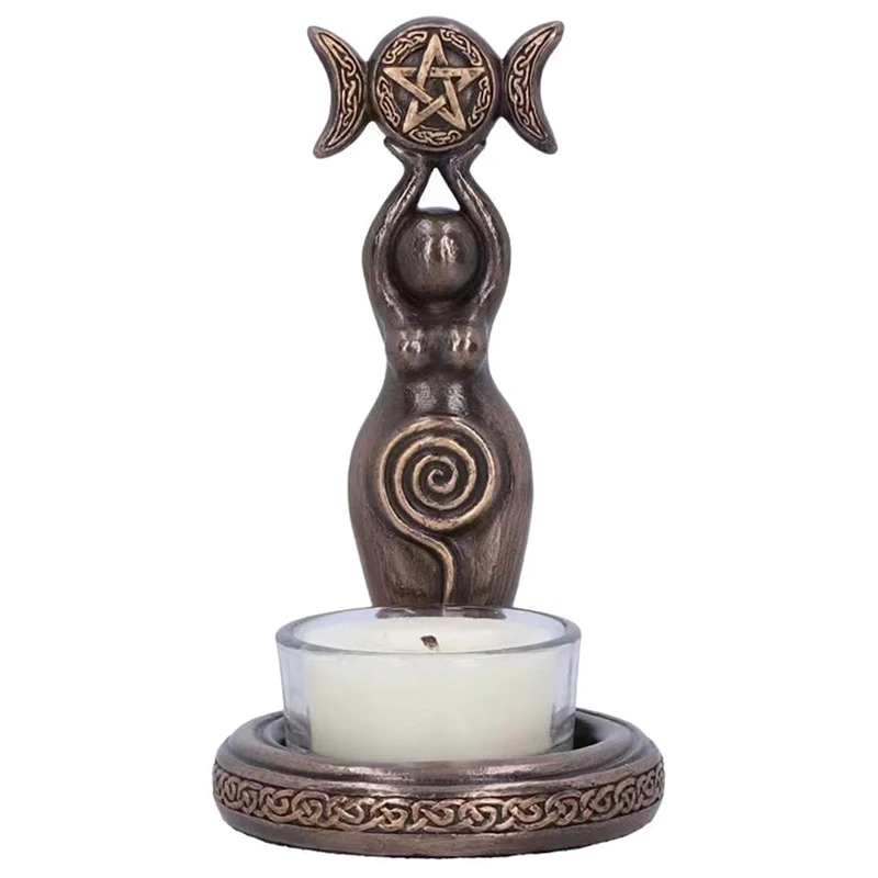 1PC 2023 New Triple Goddess Tea Light Statue of God Candlestick Scented Resin Craft Ornaments Home Décor 
1PC 2023 New Triple Goddess Tea Light Statue of God Candlestick Scented Resin Craft Ornaments Home Décor
