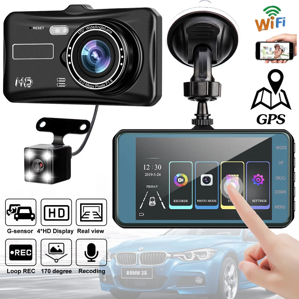 Car DVR WiFi 4.0 Full HD 1080P Dash Cam Rear View Camera Video Recorder Night Vision Black Box Dashcam Car Accessories GPS Track
Car DVR WiFi 4.0 Full HD 1080P Dash Cam Rear View Camera Video Recorder Night Vision Black Box Dashcam Car Accessories GPS Track