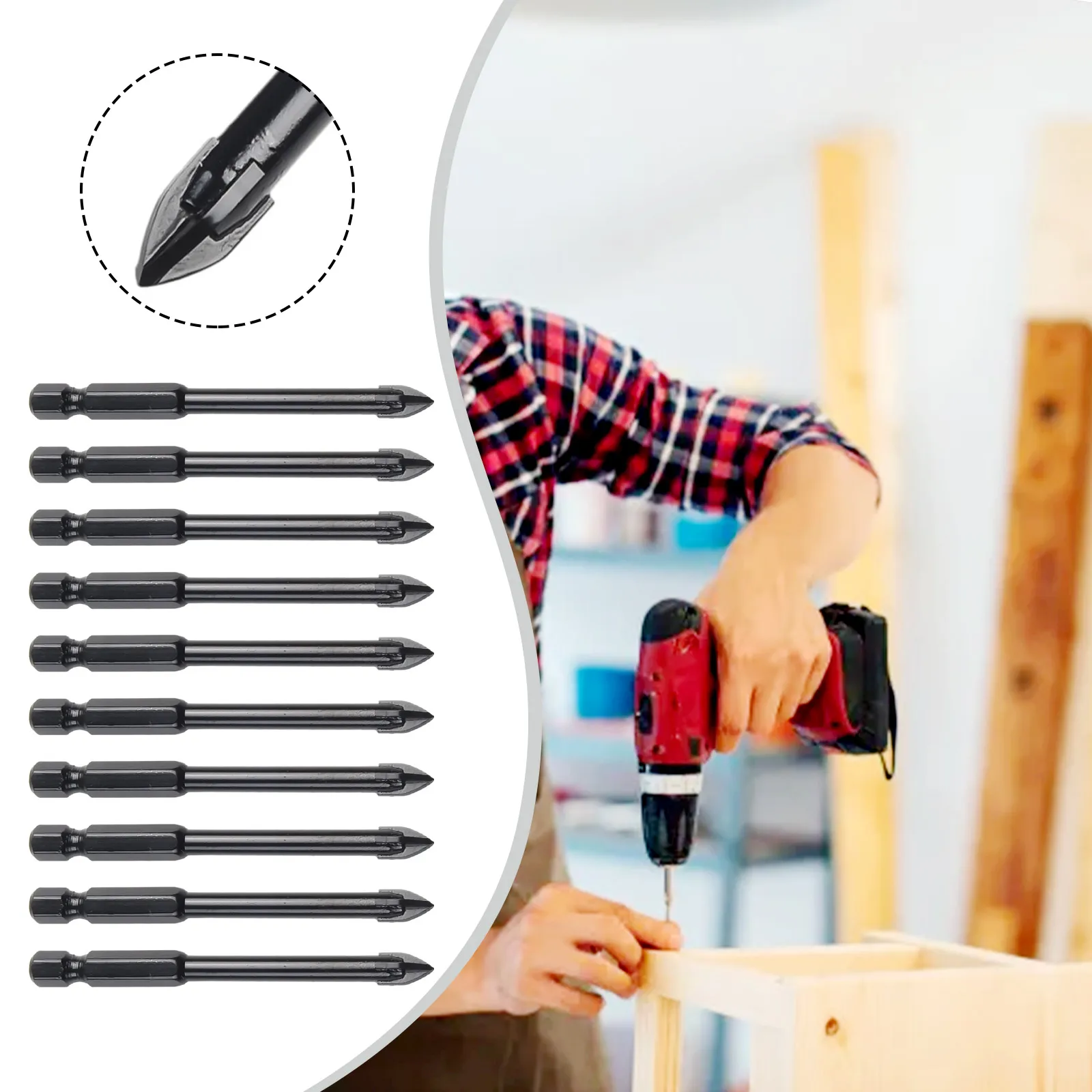 Drill Bits Professional Glass Hex Tungsten Carbide 10pcs 6mm Black Ceramic Tiles Broken Edges The Drill Hardness
Drill Bits Professional Glass Hex Tungsten Carbide 10pcs 6mm Black Ceramic Tiles Broken Edges The Drill Hardness