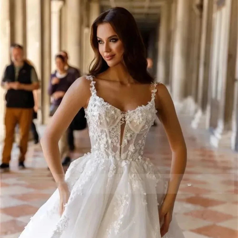 2024 New Sexy Off the Shoulder Sleeveless Square Neck Fluffy Princess Style A-Line Wedding Dresses Sweetheart Vestido Para Mujer
2024 New Sexy Off the Shoulder Sleeveless Square Neck Fluffy Princess Style A-Line Wedding Dresses Sweetheart Vestido Para Mujer