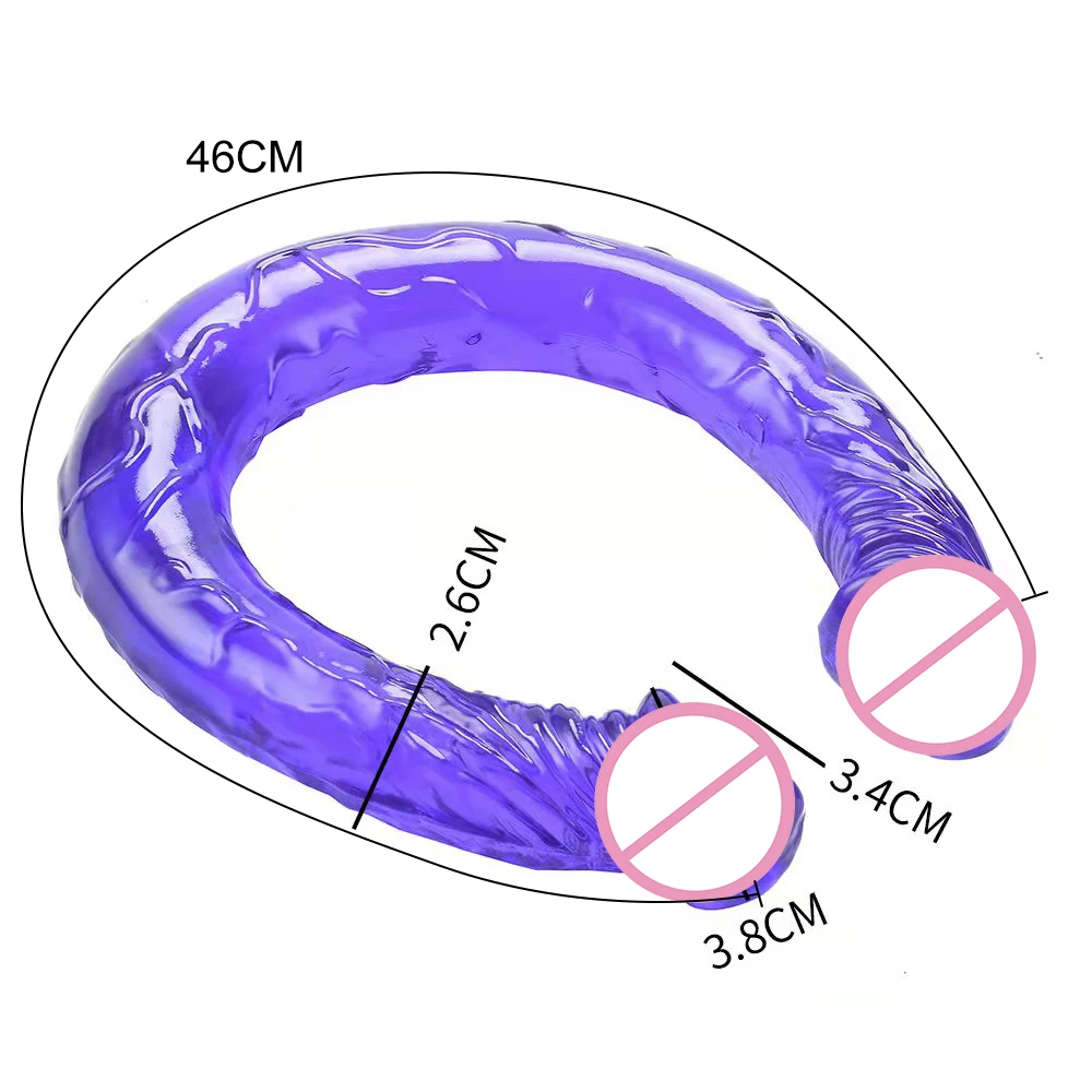 Double Dildo Flexible Soft Cock G-spot Toys Anal Plug Sex Toys for Women Gay Lesbian Vagina Double Ended Dong Artificial Penis Double Dildo Flexible Soft Cock G-spot Toys Anal Plug Sex Toys for Women Gay Lesbian Vagina Double Ended Dong Artificial Penis