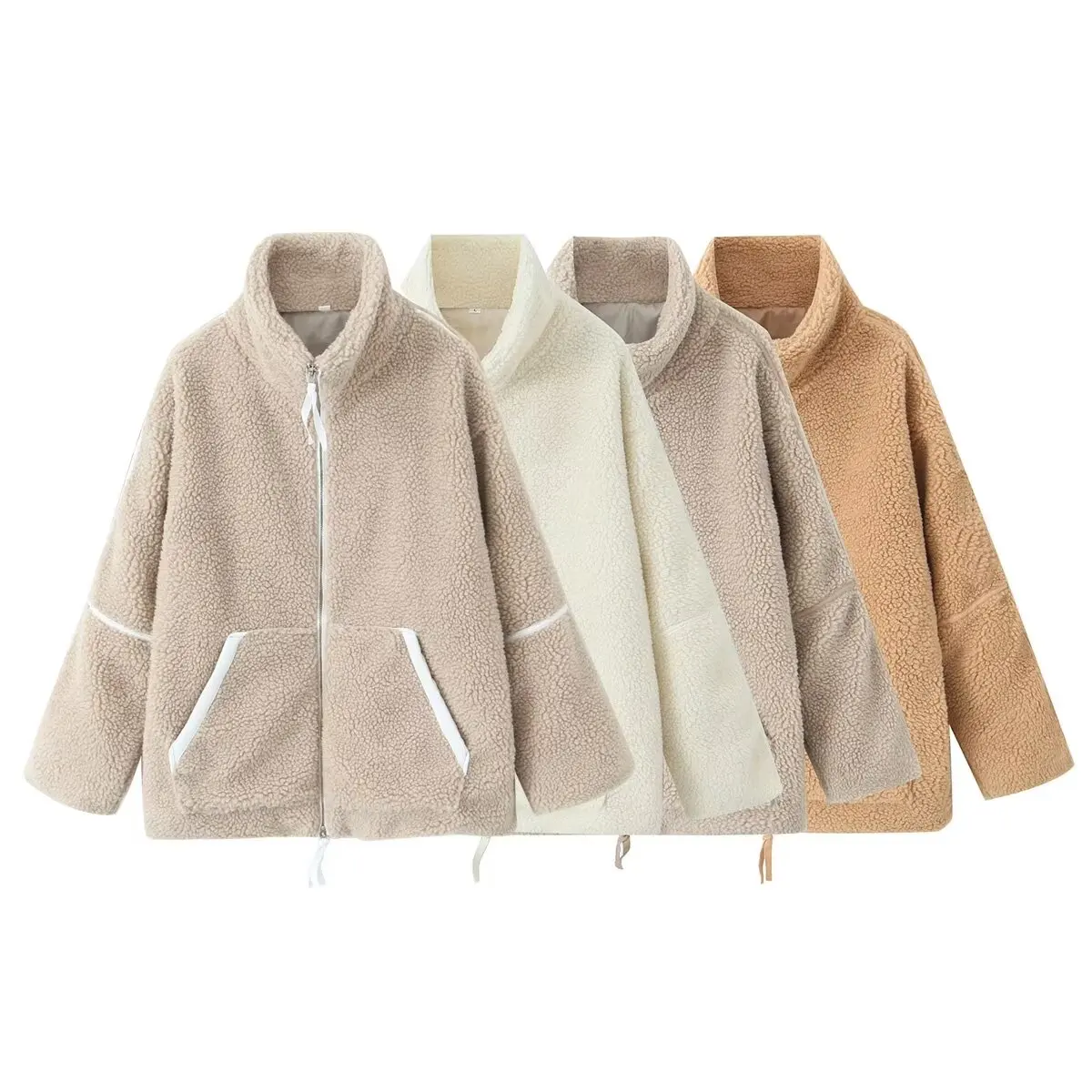 Women New Fashion Double zipper decoration Plush Jacket Coat Vintage Long Sleeve Side Pockets Female Outerwear
Women New Fashion Double zipper decoration Plush Jacket Coat Vintage Long Sleeve Side Pockets Female Outerwear