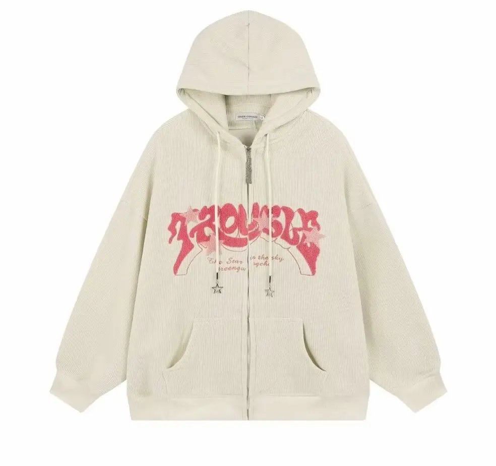 American Vintage Y2k Letter Embroidery Corduroy Zipper Hoodies Couple Loose Thickened Jackets Zip Up Goth Coat Kawaii Winter Top
American Vintage Y2k Letter Embroidery Corduroy Zipper Hoodies Couple Loose Thickened Jackets Zip Up Goth Coat Kawaii Winter Top