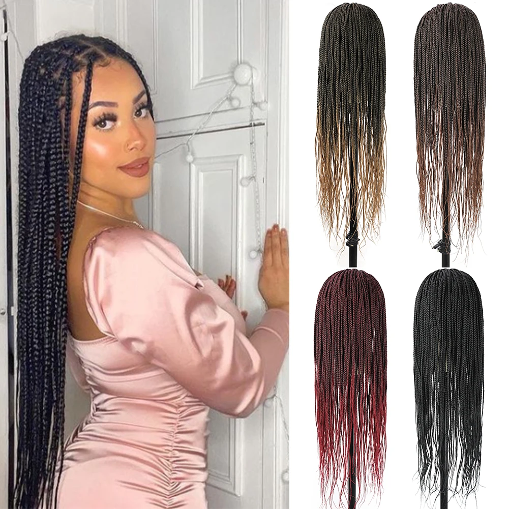 Lace Box Braided Wigs Knotless Twisted Braids 26 Inch High Quality Synthetic Lace Frontal Cornrow Wig with Baby Hair for Women
Lace Box Braided Wigs Knotless Twisted Braids 26 Inch High Quality Synthetic Lace Frontal Cornrow Wig with Baby Hair for Women