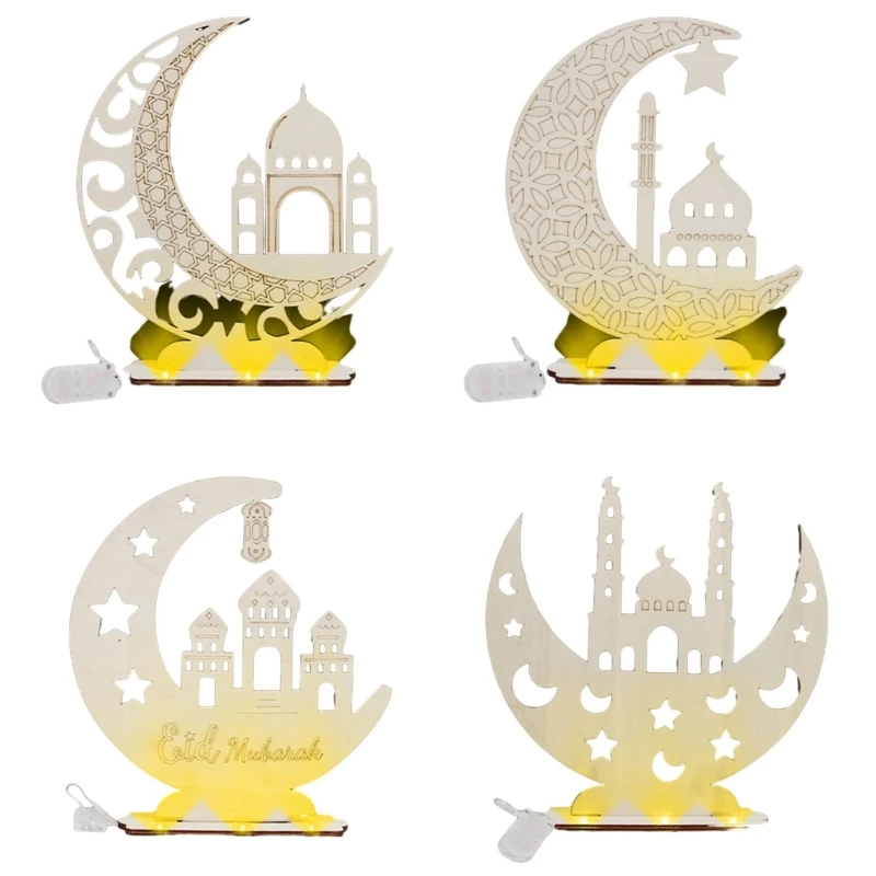 Wooden Eid Mubarak Table Decoration LED Moon Star DIY Lamp Light, Muslim Islam Eid Ramadan Festival Decorations
Wooden Eid Mubarak Table Decoration LED Moon Star DIY Lamp Light, Muslim Islam Eid Ramadan Festival Decorations