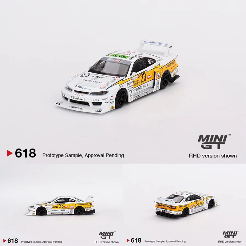 

MINIGT 618 In Stock 1:64 LBWK Silhouette Silvia S15 Goodwood Diecast Diorama Car Model Collection Miniature Carros Toys