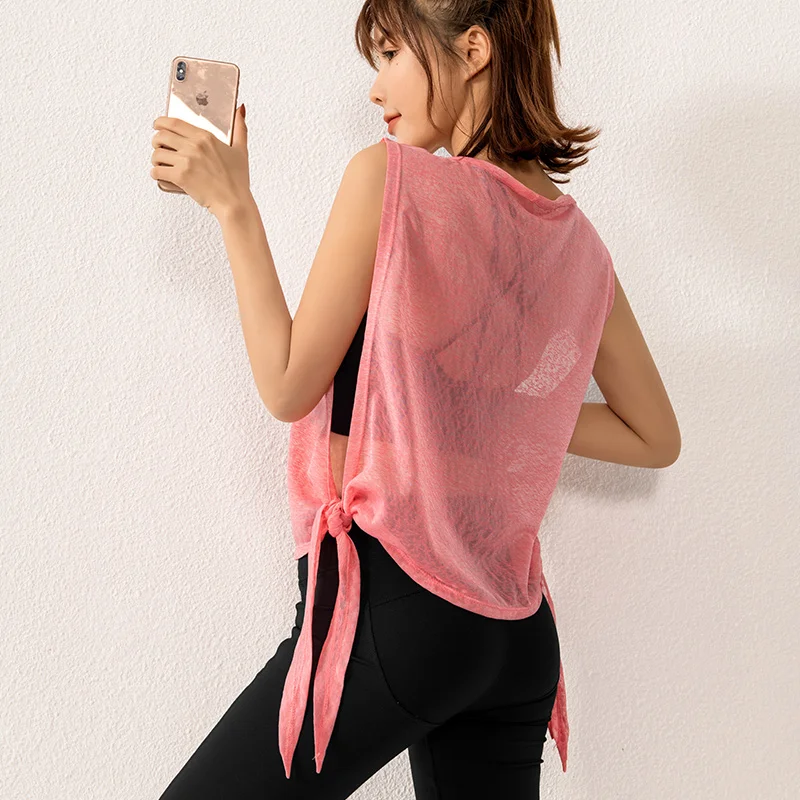 Women Thin Loose Sport Vest Bandage Yoga Shirts Mesh Breathable Sleeveless Running T-shirts Gym Fitness Tank Tops Blouse Female
Women Thin Loose Sport Vest Bandage Yoga Shirts Mesh Breathable Sleeveless Running T-shirts Gym Fitness Tank Tops Blouse Female