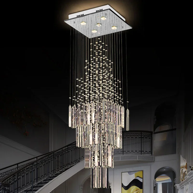 Modern Chandelier For Living Room Columnar Crystal Hanging Lamp Square Base Light Fixture Stair Loft
Modern Chandelier For Living Room Columnar Crystal Hanging Lamp Square Base Light Fixture Stair Loft