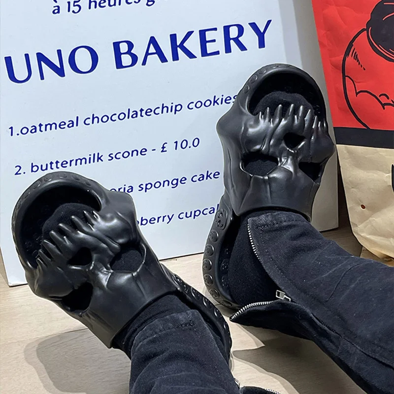 Punk Gothic Skull Slippers Men's Women Summer Ins Fashion Indoor Home Thick Soles EVA Sandals Outdoor Beach Flip Flops
Punk Gothic Skull Slippers Men's Women Summer Ins Fashion Indoor Home Thick Soles EVA Sandals Outdoor Beach Flip Flops