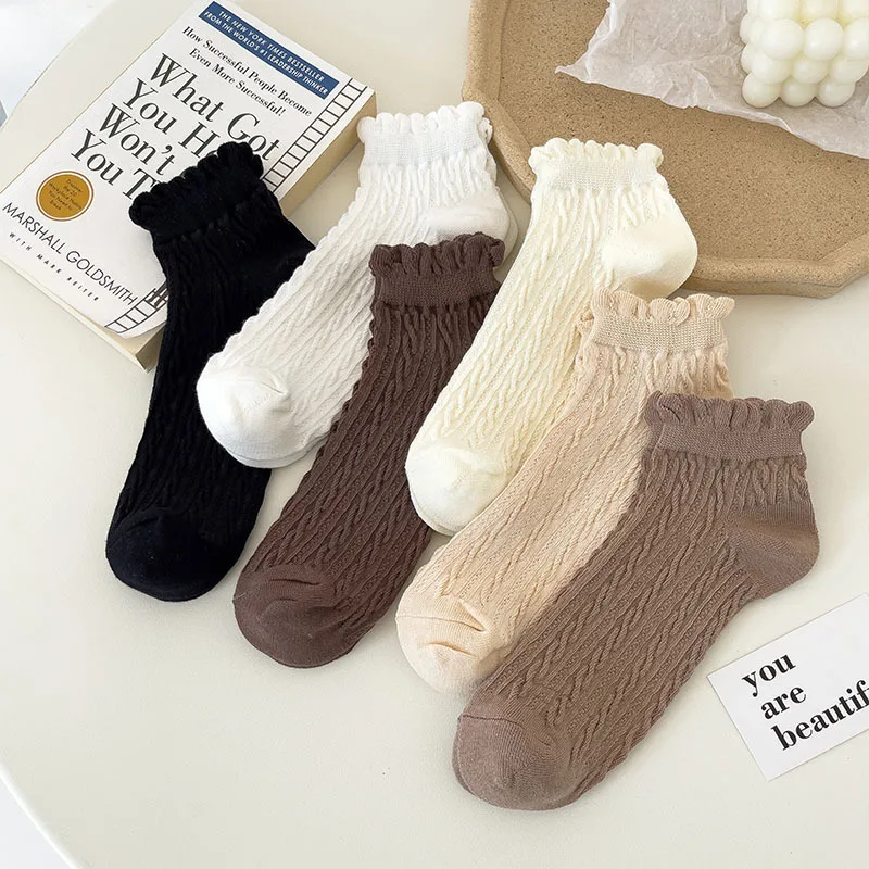 Women Spring Breathable Cotton Ruffle Socks Lady Female Retro Fashion Korean Japanese Style Summer Solid Color Short Ankle Socks
Women Spring Breathable Cotton Ruffle Socks Lady Female Retro Fashion Korean Japanese Style Summer Solid Color Short Ankle Socks