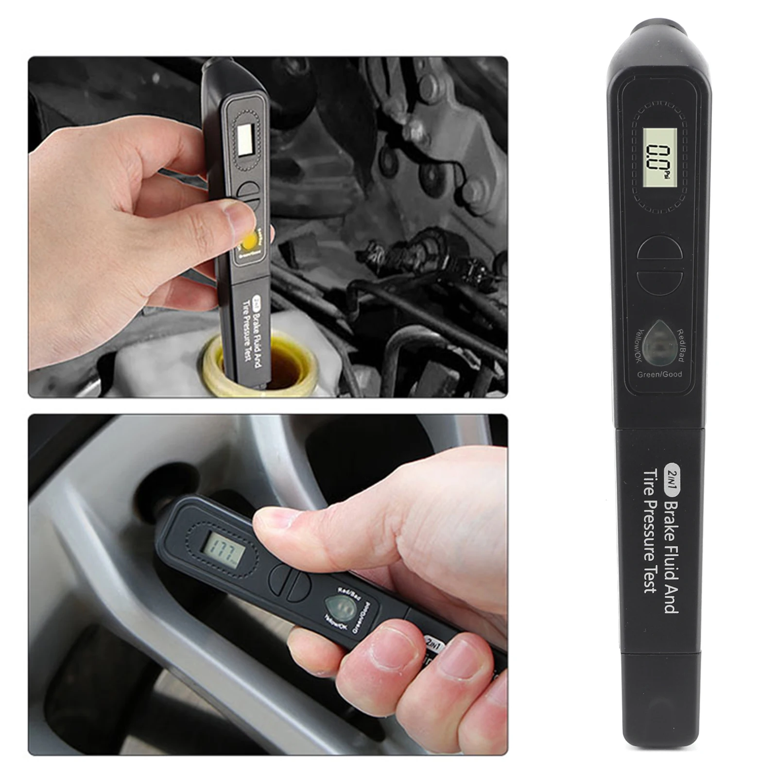 2 in 1 Brake Fluid and Tire Pressure Tester LED Indicator Car Brake Oil Testing Tool Digital Tire Pressure Meter Car Inspection
2 in 1 Brake Fluid and Tire Pressure Tester LED Indicator Car Brake Oil Testing Tool Digital Tire Pressure Meter Car Inspection