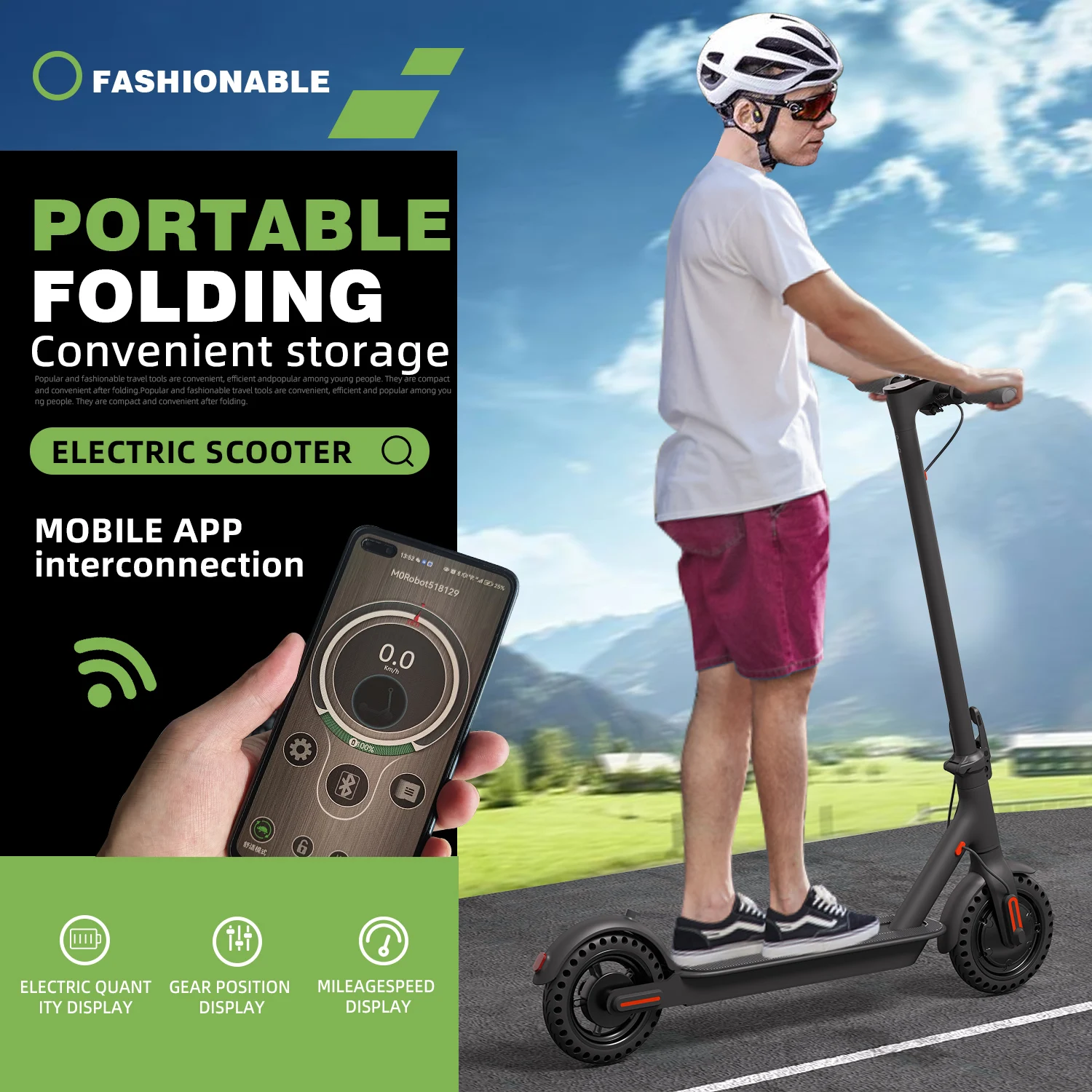 10.4AH Lithium Battery 8.5in Pneumatic Tires 36V250W Brushless Motor Electric Foldable Convenient Electric Scooter
10.4AH Lithium Battery 8.5in Pneumatic Tires 36V250W Brushless Motor Electric Foldable Convenient Electric Scooter