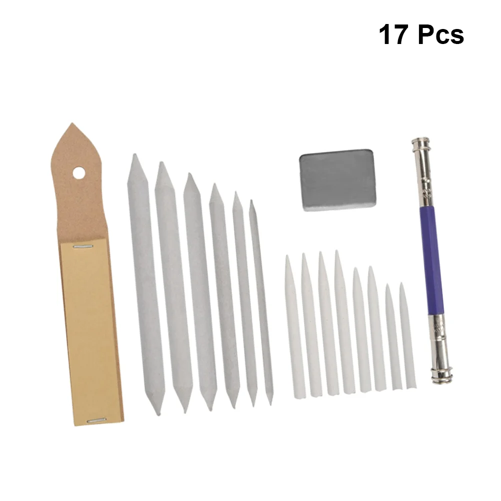 

17 шт. набор ластиков для растушевки и тортильвов точилка ластики инструмент для удлинения Для Студентов Эскиз аксессуары для рисования