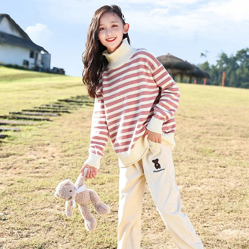 Girls Sweater Wool Knitting 2022 Stripe Thicken Warm Winter Autumn Toddler Cottons Pullover Children's Clothing
Girls Sweater Wool Knitting 2022 Stripe Thicken Warm Winter Autumn Toddler Cottons Pullover Children's Clothing