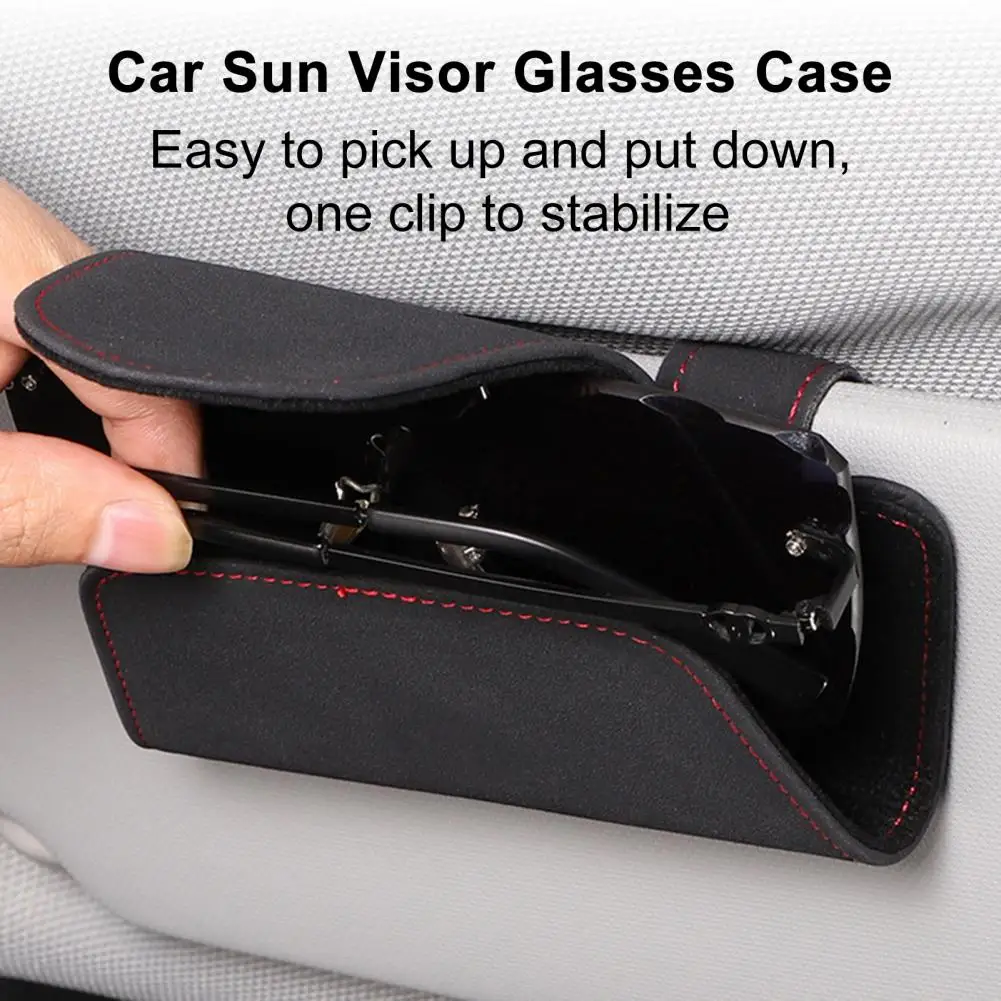 

Car Sun Visor Storage Box Car Sun Visor Glasses Case Versatile Car Sunglasses Organizers Suede Storage Box Clip for Sun Visor