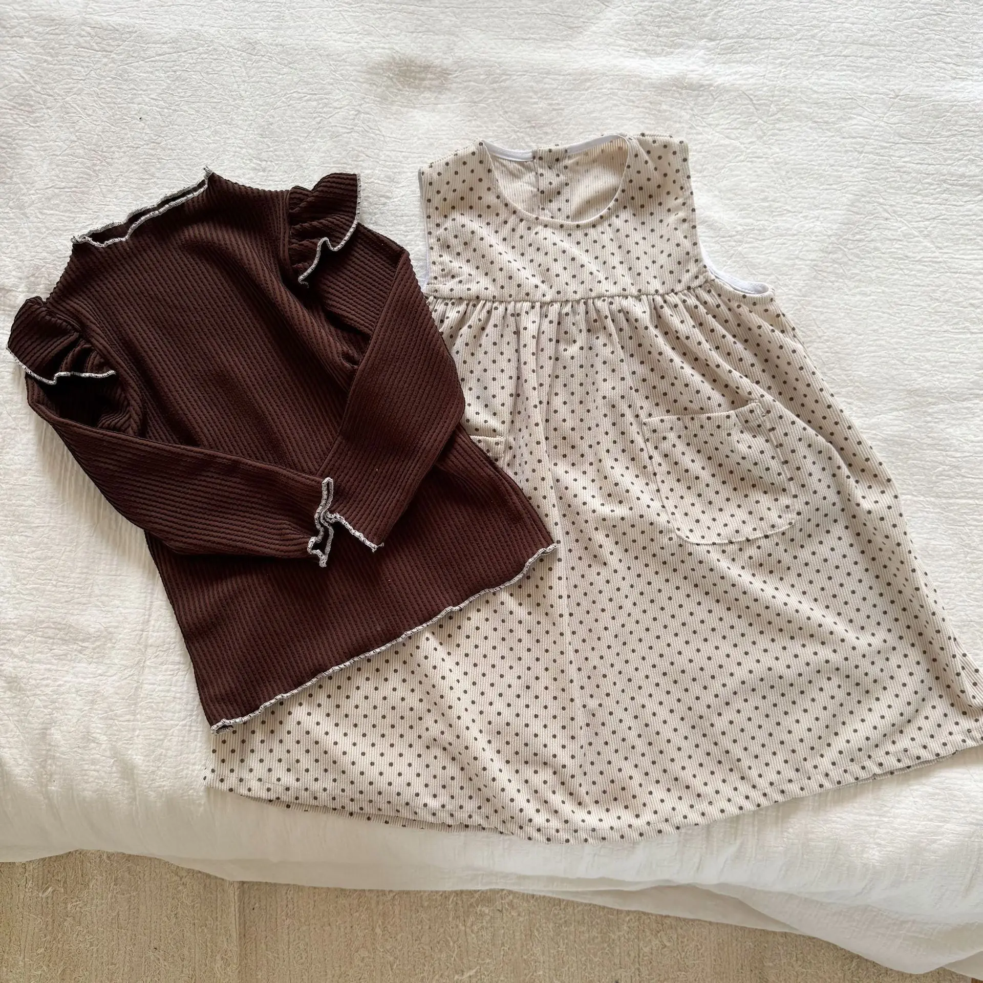 2025 Autumn New Children Sleeveless Dress Corduroy Girls Cute Polka Dot Vest Dress Kids Casual Dress Baby Girl Princess Dress 9 S52844637a7dc4abf97cebbb236116e0c4