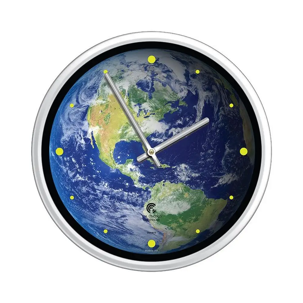 Красивые декоративные настенные часы Earth, экологичный кварцевый механизм, белая рамка, Сделано в США, Круглый Аналоговый дисплей 12,75 дюйма, поддержка 
Красивые декоративные настенные часы Earth, экологичный кварцевый механизм, белая рамка, Сделано в США, Круглый Аналоговый дисплей 12,75 дюйма, поддержка