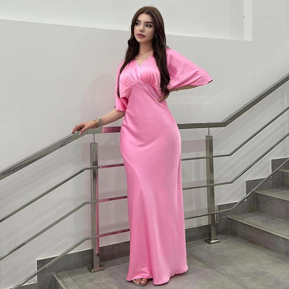 Qcenkern V-Neck Mermaid Pink Prom Dresses Cape Sleeves Simple Evening Dresses robe de soirée de mariage فساتين السهرة 
Qcenkern V-Neck Mermaid Pink Prom Dresses Cape Sleeves Simple Evening Dresses robe de soirée de mariage فساتين السهرة