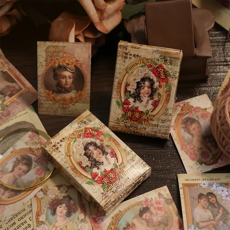 30Pcs Stickers Mini Box Retro Closure Oil Painting Material Supplies Characters Romantic Handmade Decorative DIY 64*44MM
30Pcs Stickers Mini Box Retro Closure Oil Painting Material Supplies Characters Romantic Handmade Decorative DIY 64*44MM