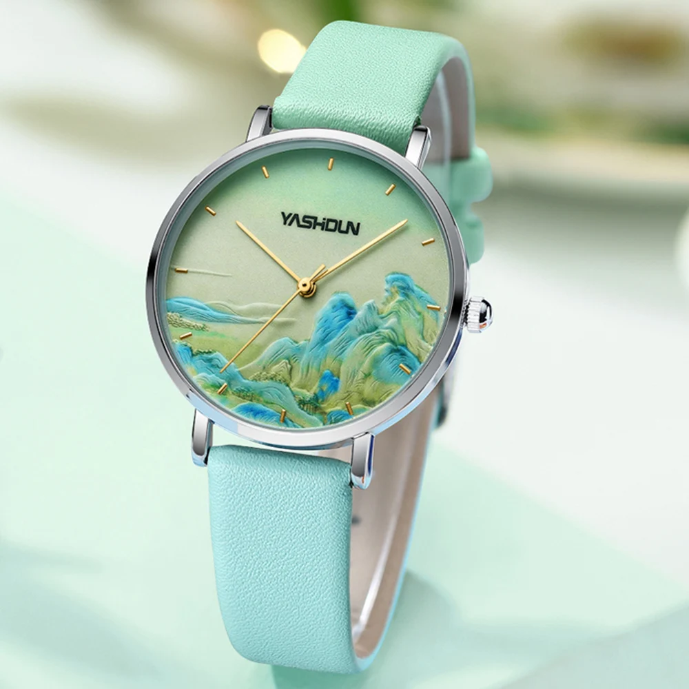 Antique Quartz Watch Ladies Elegant Women's Watches Two Tone Strap Landscape Painting Dial Waterproof Clock relogio masculino
Antique Quartz Watch Ladies Elegant Women's Watches Two Tone Strap Landscape Painting Dial Waterproof Clock relogio masculino