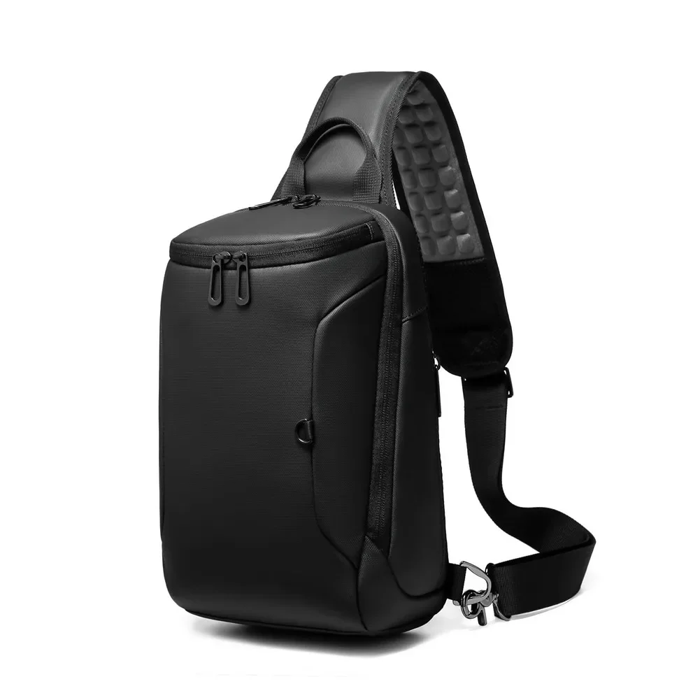 

EURCOOL 2024 NEW Crossbody Bag for 9.7" iPad Short Trip Chest USB Charging Water Repellent Shoulder Messenger Male n1911