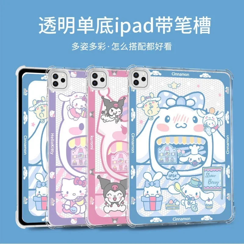 

Sanrios Hello Kitty Kuromi with pen slot For iPad Air 2022 10.2 Case Mini 6 Air 4 10.9 Silicone Protective Pro 11 Inch Cover