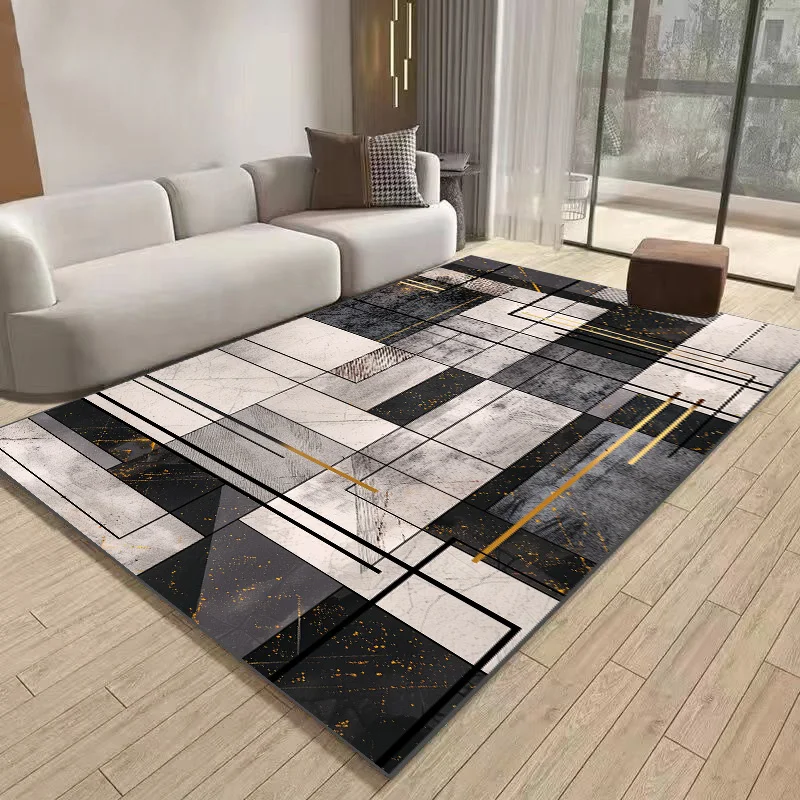 

Light Luxury geometric Carpets for Living Room Modern Bedroom Decoration Carpet Home Sofa Area Rugs Cloakroom Balcony Floor Mats