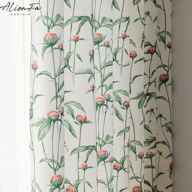 

European Pastoral Floral Blackout Curtain for Living Room, Rose Printed Curtains, Window Drapes, Bedroom Blinds, Balcony Decor