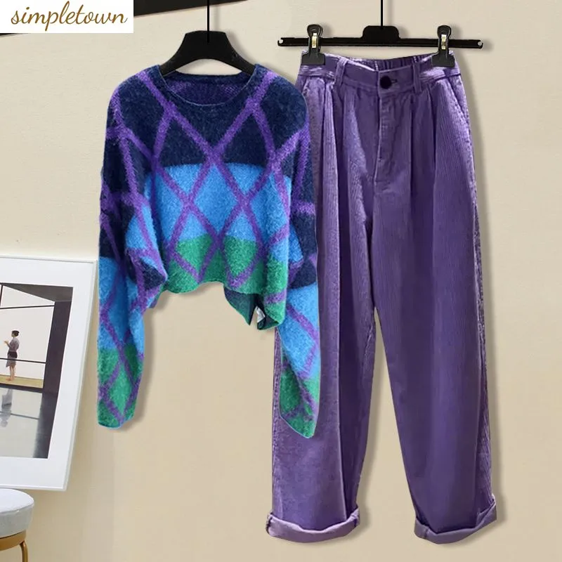 Large Women's Autumn Set 2023 New Fashion Retro Contrast Color Long Sleeved Sweater Casual Pants Two Piece Set Trendy
Large Women's Autumn Set 2023 New Fashion Retro Contrast Color Long Sleeved Sweater Casual Pants Two Piece Set Trendy