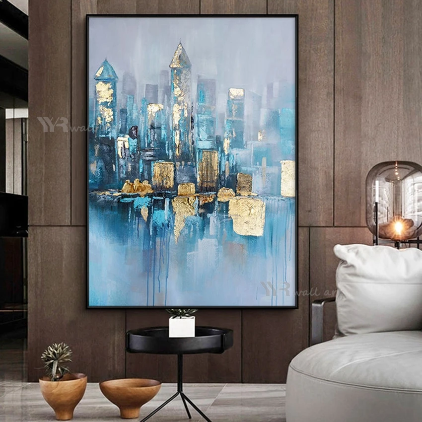 

Custom Posters Wall Hanging Decoration Handmade Art Oil Painting Modern Abstract Urban Acrylic Murals for Home Hotel Restaurant