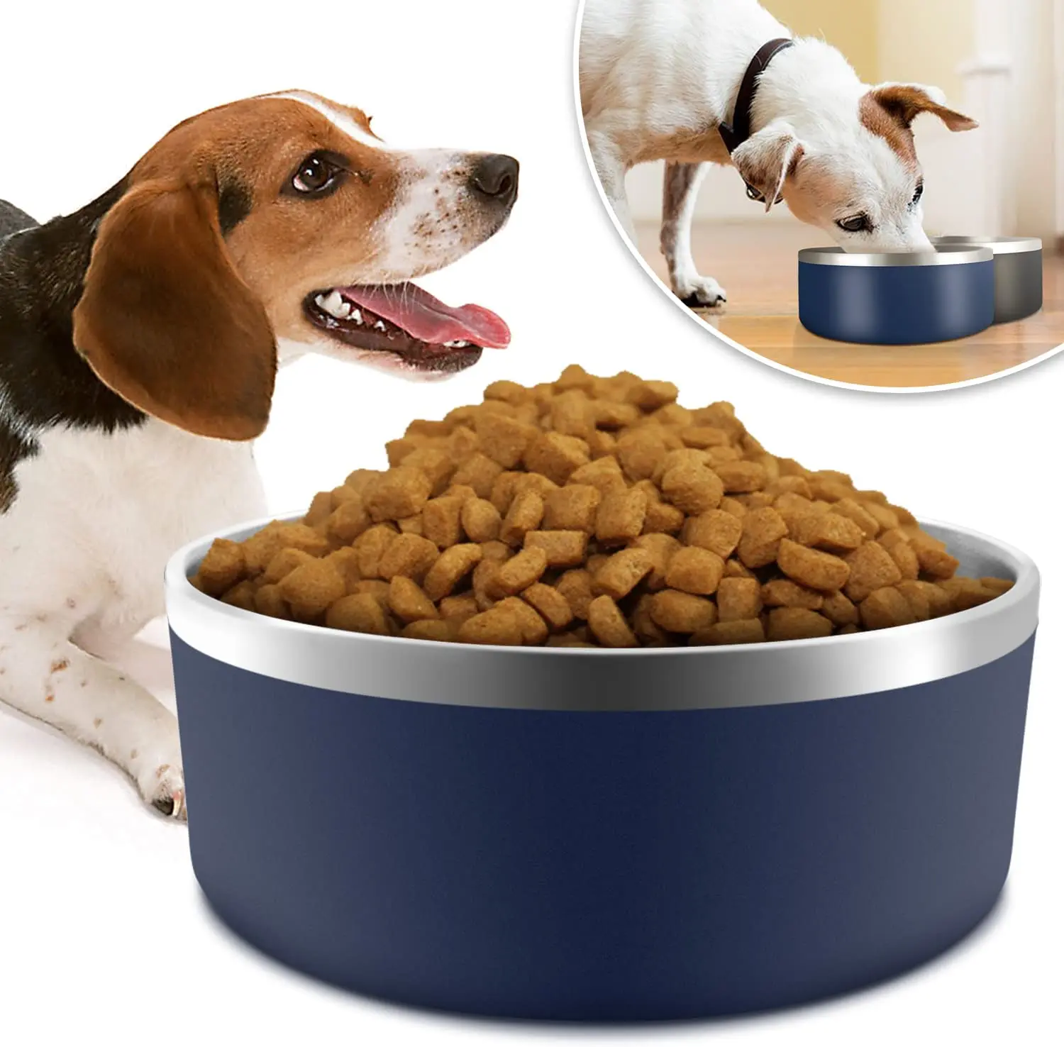 Stainless Steel Pet Feeding Bowl, Durable, Non-Skid, Double Wall Insulated, Heavy Duty with Rubber Bottom for Medium Large Dogs
Stainless Steel Pet Feeding Bowl, Durable, Non-Skid, Double Wall Insulated, Heavy Duty with Rubber Bottom for Medium Large Dogs