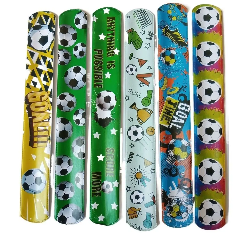 

12PCS Hand Ring Football Papa Circle Bracelet Snap Wrap Football Clap Circle Favor Decoration Child Slap Band Birthday