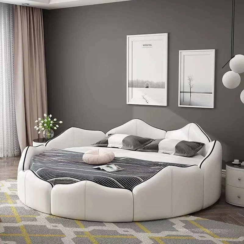Leather Villa Double Bed Designer European Luxury Full Size Twin Bed Frame Storage Wood Sleeping Camas De Casal Furnitures
Leather Villa Double Bed Designer European Luxury Full Size Twin Bed Frame Storage Wood Sleeping Camas De Casal Furnitures