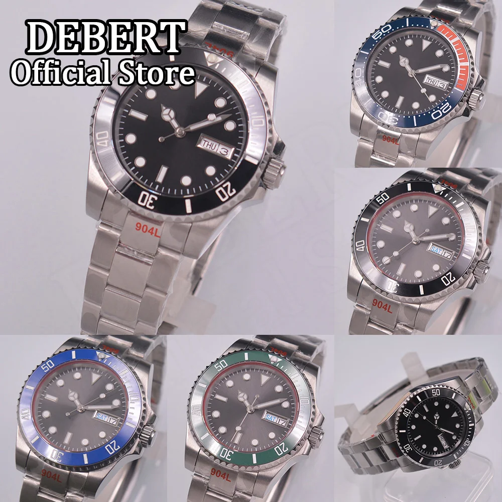 DEBERT Watch for Men 40mm Black Automatic Mechanical Watch Japan NH36A movement Dual Date Weekday Sapphire Glass No Logo watch
DEBERT Watch for Men 40mm Black Automatic Mechanical Watch Japan NH36A movement Dual Date Weekday Sapphire Glass No Logo watch