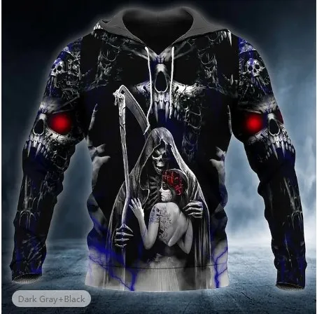 2025 New Men's Skull Hoodie Sweatshirts 3D print Head Pattern Hooded Pullover 2025 New Men's Skull Hoodie Sweatshirts 3D print Head Pattern Hooded Pullover