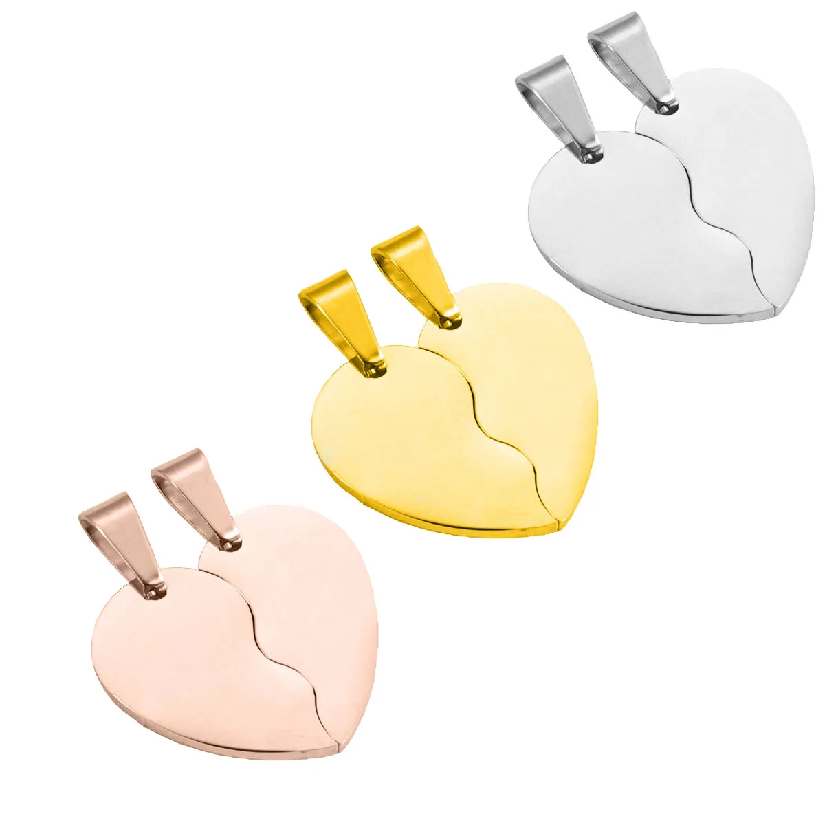 2 шт., подвеска-пазл из нержавеющей стали в виде сердца 
2 шт., подвеска-пазл из нержавеющей стали в виде сердца