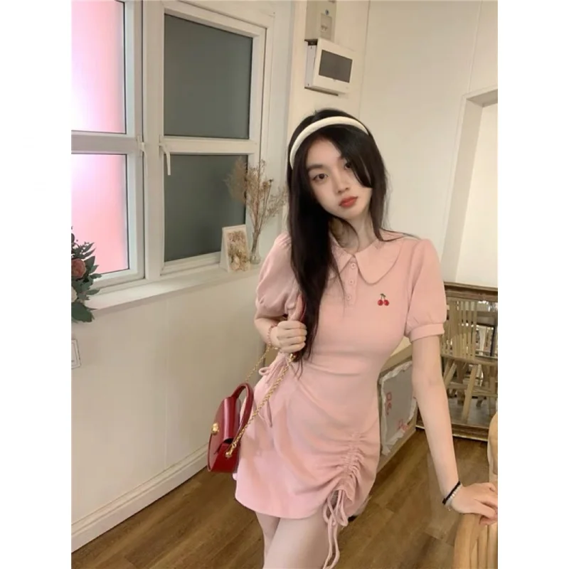 Yanling Young Women's Short-Sleeved Dress Polo Collar New Summer Tight Waist A- line Skirt Drawstring Short Skirt
Yanling Young Women's Short-Sleeved Dress Polo Collar New Summer Tight Waist A- line Skirt Drawstring Short Skirt